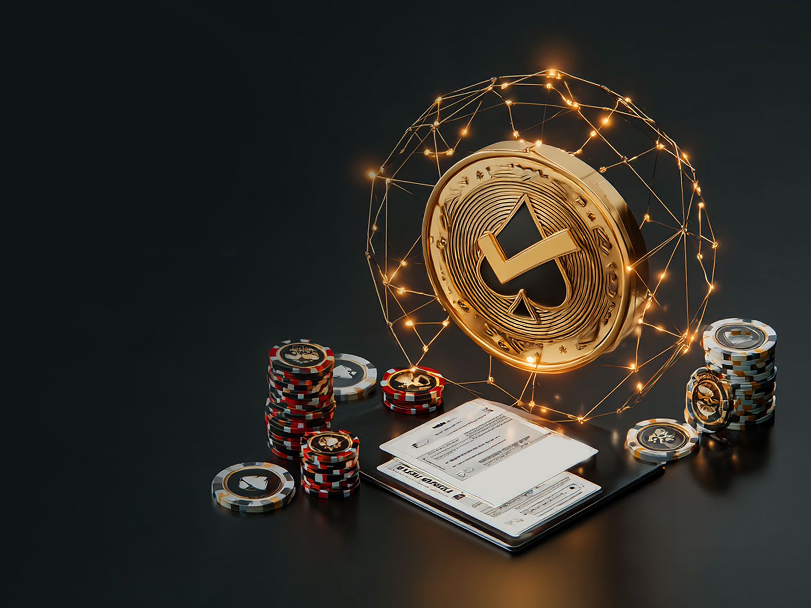 Certified, regulation-ready poker network with a gold shield seal and multi-jurisdiction compliance